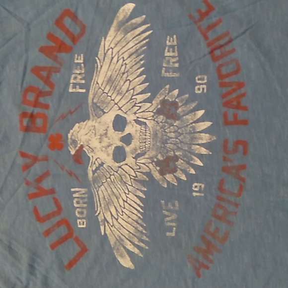 Lucky Brand Born Free Live Free Graphic Print T-Shirt Youth Boys Large - Picture 2 of 4